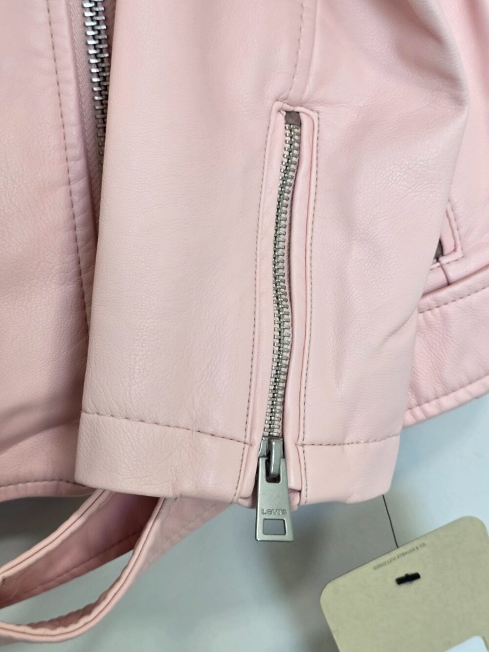 Levi's Faux Leather Moto Jacket Pink Size S NWT - Picture 7 of 8